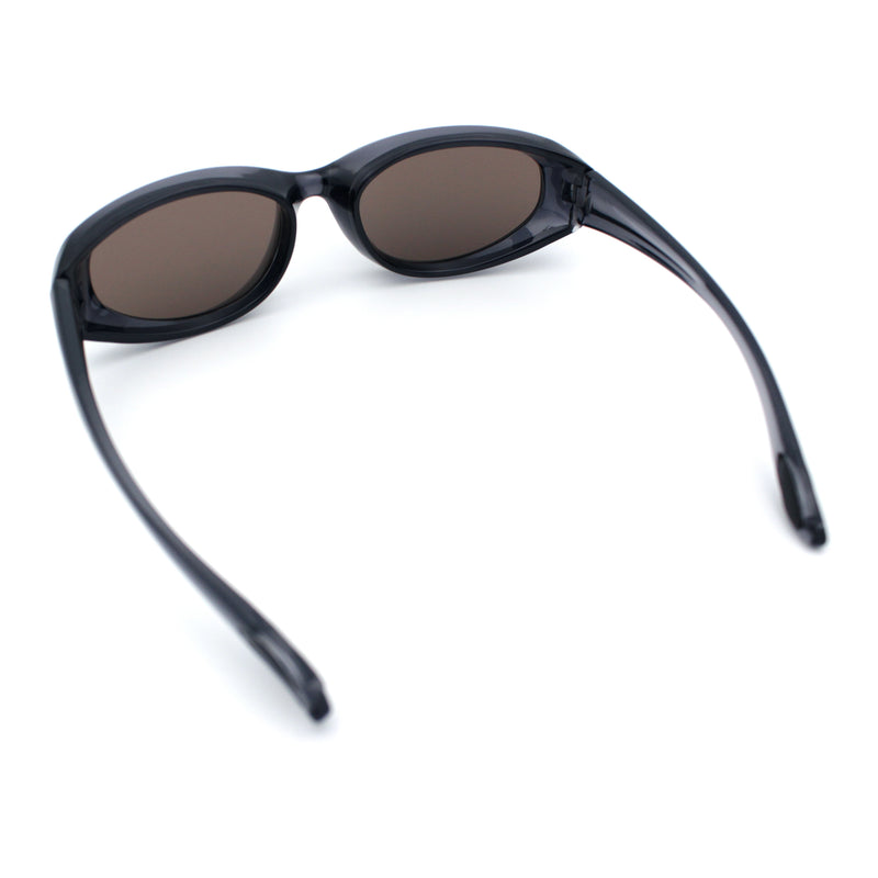 Oval Beveled Thick Plastic Y2K Sporty Fashion Sunglasses