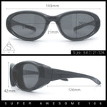 Oval Beveled Thick Plastic Y2K Sporty Fashion Sunglasses