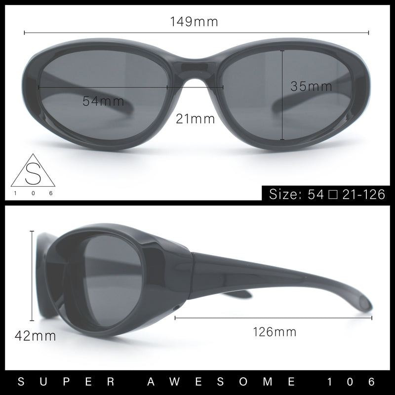 Oval Beveled Thick Plastic Y2K Sporty Fashion Sunglasses