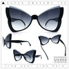 Womens Butterfly Upside Down Half Rim Plastic Oversized Sunglasses