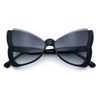 Womens Butterfly Upside Down Half Rim Plastic Oversized Sunglasses