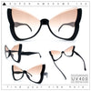 Womens Butterfly Upside Down Half Rim Plastic Oversized Sunglasses