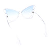 Womens Butterfly Upside Down Half Rim Plastic Oversized Sunglasses