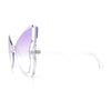 Womens Butterfly Upside Down Half Rim Plastic Oversized Sunglasses