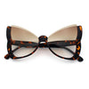 Womens Butterfly Upside Down Half Rim Plastic Oversized Sunglasses