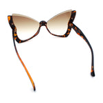 Womens Butterfly Upside Down Half Rim Plastic Oversized Sunglasses
