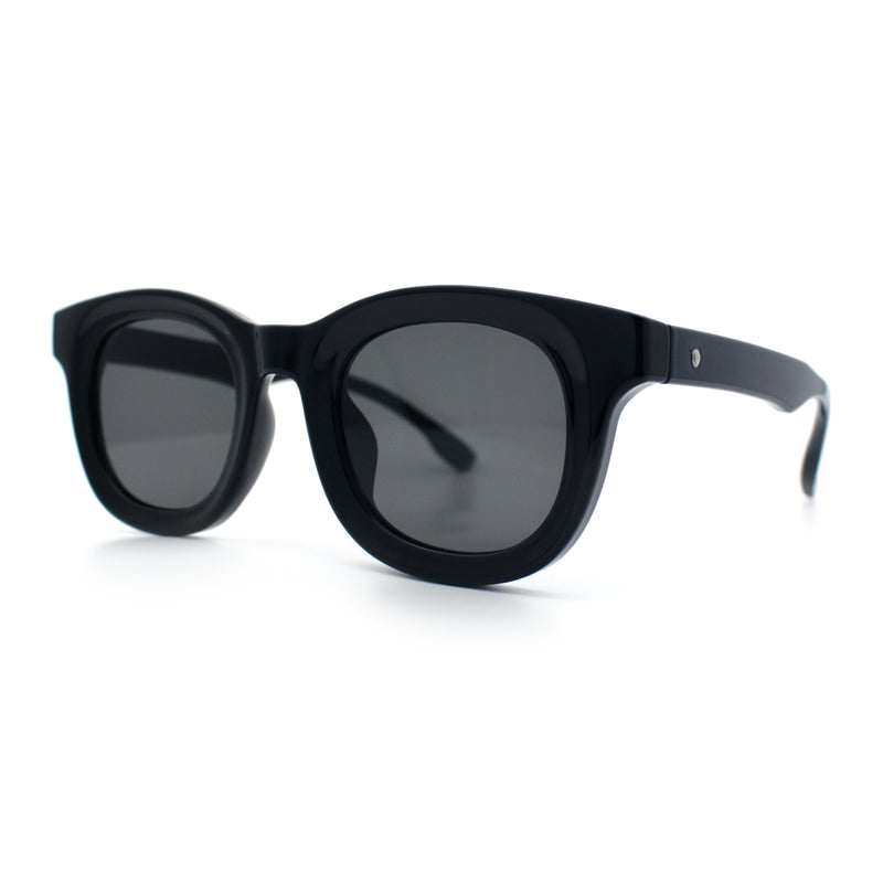 Vintage Vibe Thick Horn Rim Hipster Fashion Plastic Rectangle Sunglasses