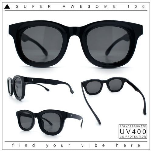 Vintage Vibe Thick Horn Rim Hipster Fashion Plastic Rectangle Sunglasses