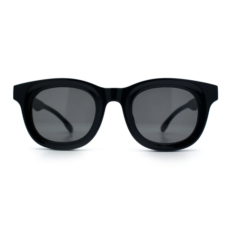 Vintage Vibe Thick Horn Rim Hipster Fashion Plastic Rectangle Sunglasses
