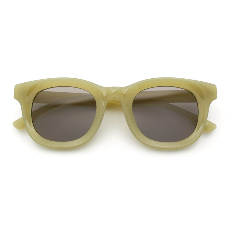 Vintage Vibe Thick Horn Rim Hipster Fashion Plastic Rectangle Sunglasses