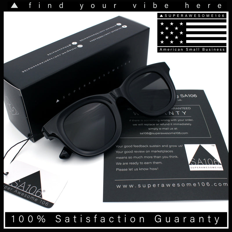 Vintage Vibe Thick Horn Rim Hipster Fashion Plastic Rectangle Sunglasses