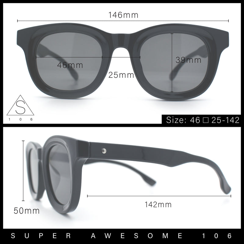 Vintage Vibe Thick Horn Rim Hipster Fashion Plastic Rectangle Sunglasses