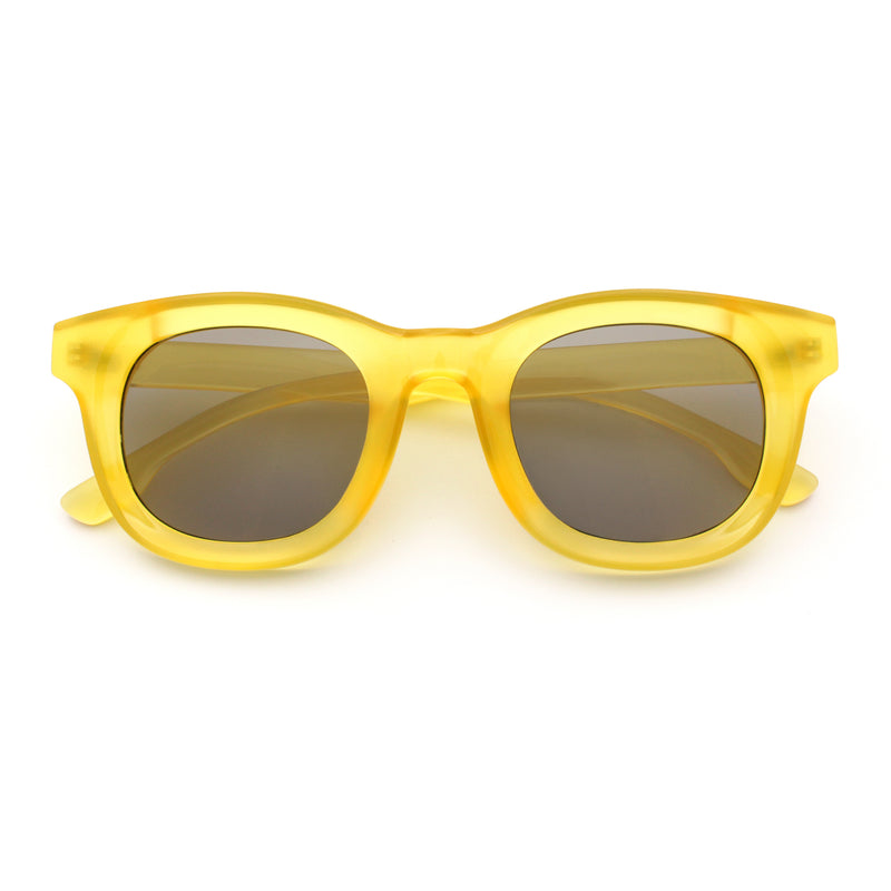 Vintage Vibe Thick Horn Rim Hipster Fashion Plastic Rectangle Sunglasses