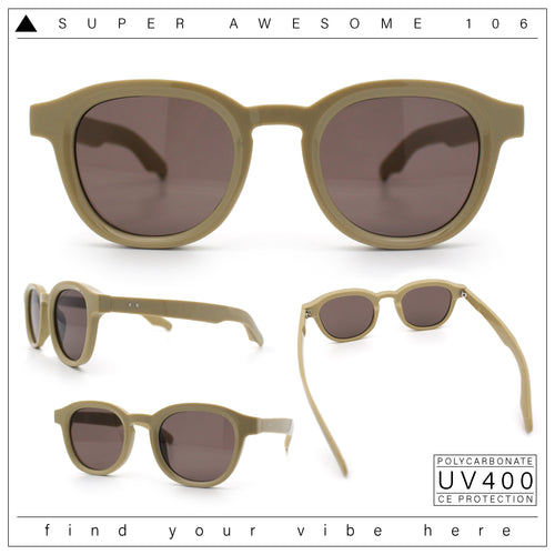 Normcore Hipster Fashion Beveled Round Horn Rim Plastic Sunglasses