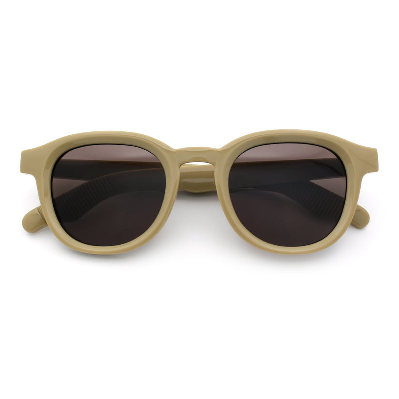 Normcore Hipster Fashion Beveled Round Horn Rim Plastic Sunglasses