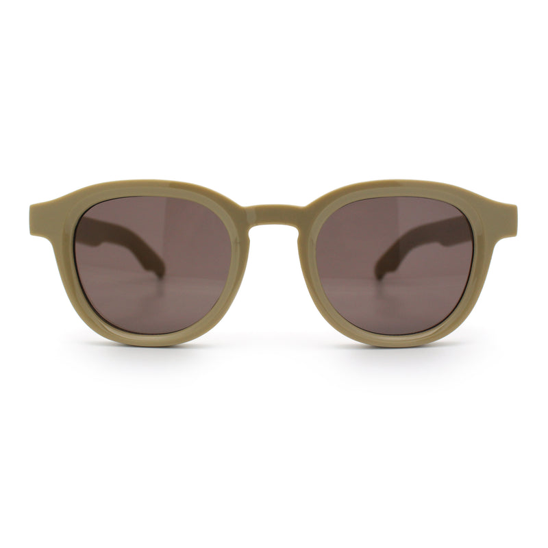 Normcore Hipster Fashion Beveled Round Horn Rim Plastic Sunglasses