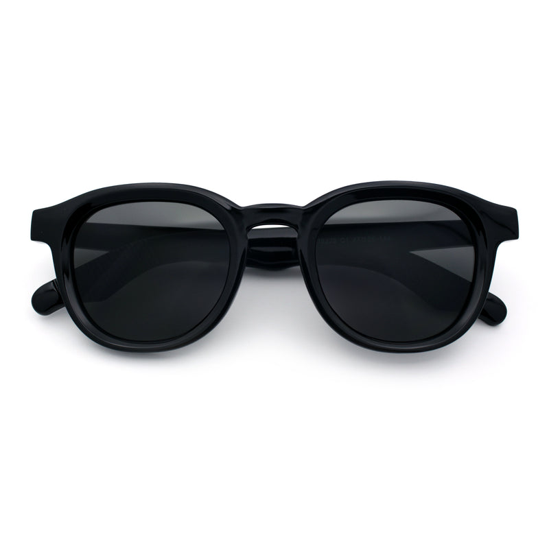 Normcore Hipster Fashion Beveled Round Horn Rim Plastic Sunglasses