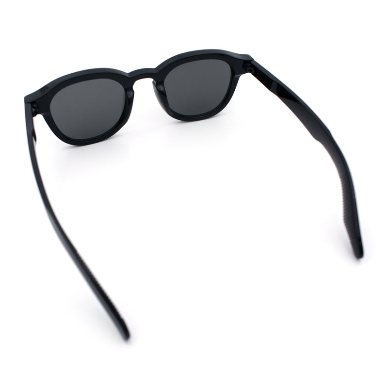 Normcore Hipster Fashion Beveled Round Horn Rim Plastic Sunglasses
