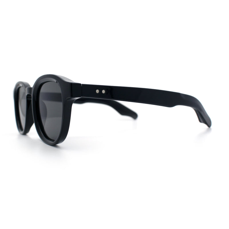 Normcore Hipster Fashion Beveled Round Horn Rim Plastic Sunglasses