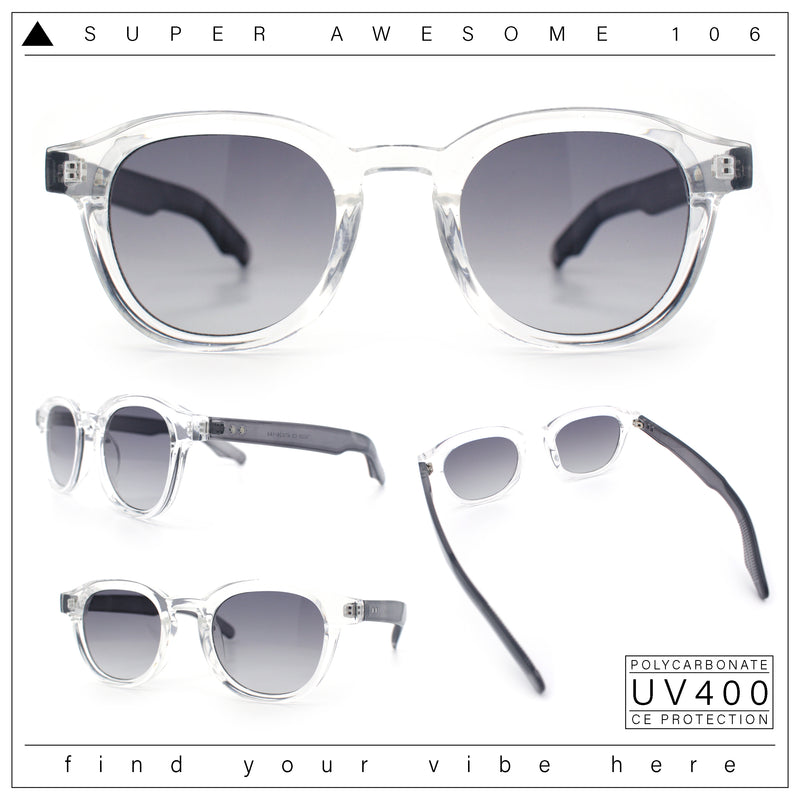 Normcore Hipster Fashion Beveled Round Horn Rim Plastic Sunglasses