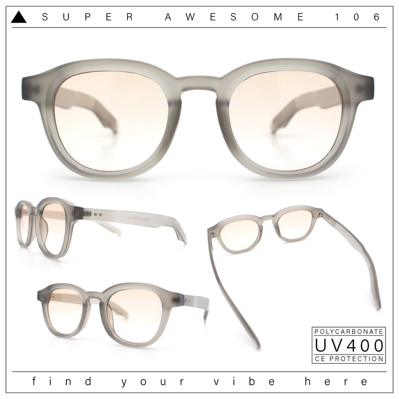 Normcore Hipster Fashion Beveled Round Horn Rim Plastic Sunglasses