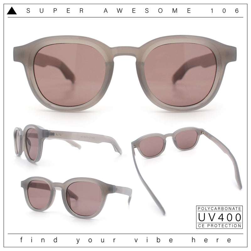 Normcore Hipster Fashion Beveled Round Horn Rim Plastic Sunglasses