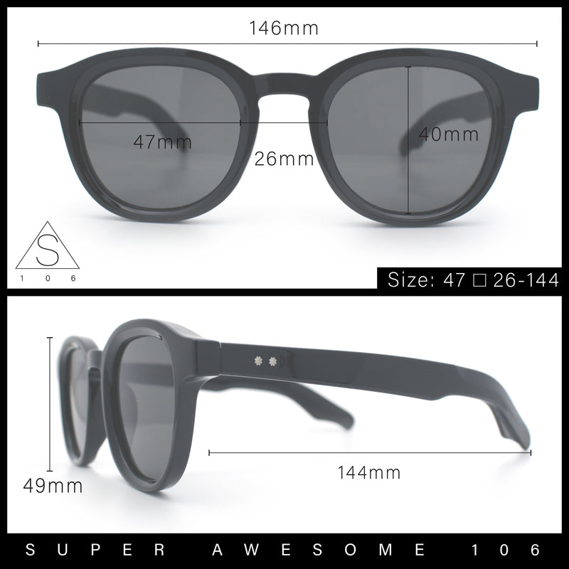 Normcore Hipster Fashion Beveled Round Horn Rim Plastic Sunglasses