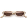Womens Vintage Vibe Narrow Rectangle Cat Eye Plastic Sunglasses