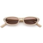 Womens Vintage Vibe Narrow Rectangle Cat Eye Plastic Sunglasses