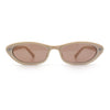 Womens Vintage Vibe Narrow Rectangle Cat Eye Plastic Sunglasses