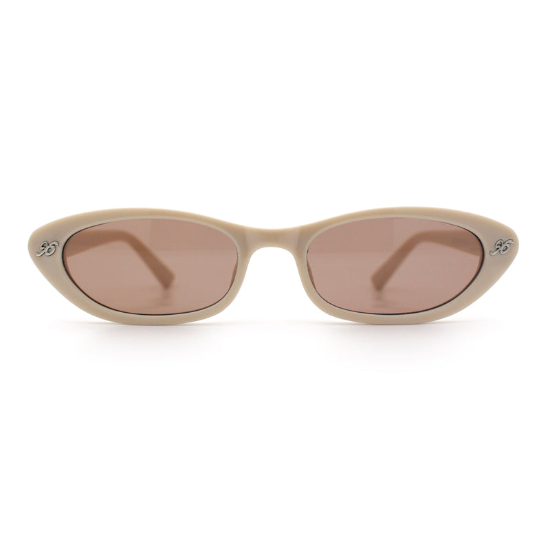 Womens Vintage Vibe Narrow Rectangle Cat Eye Plastic Sunglasses