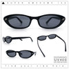Womens Vintage Vibe Narrow Rectangle Cat Eye Plastic Sunglasses