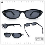 Womens Vintage Vibe Narrow Rectangle Cat Eye Plastic Sunglasses