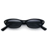 Womens Vintage Vibe Narrow Rectangle Cat Eye Plastic Sunglasses