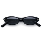 Womens Vintage Vibe Narrow Rectangle Cat Eye Plastic Sunglasses