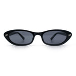Womens Vintage Vibe Narrow Rectangle Cat Eye Plastic Sunglasses