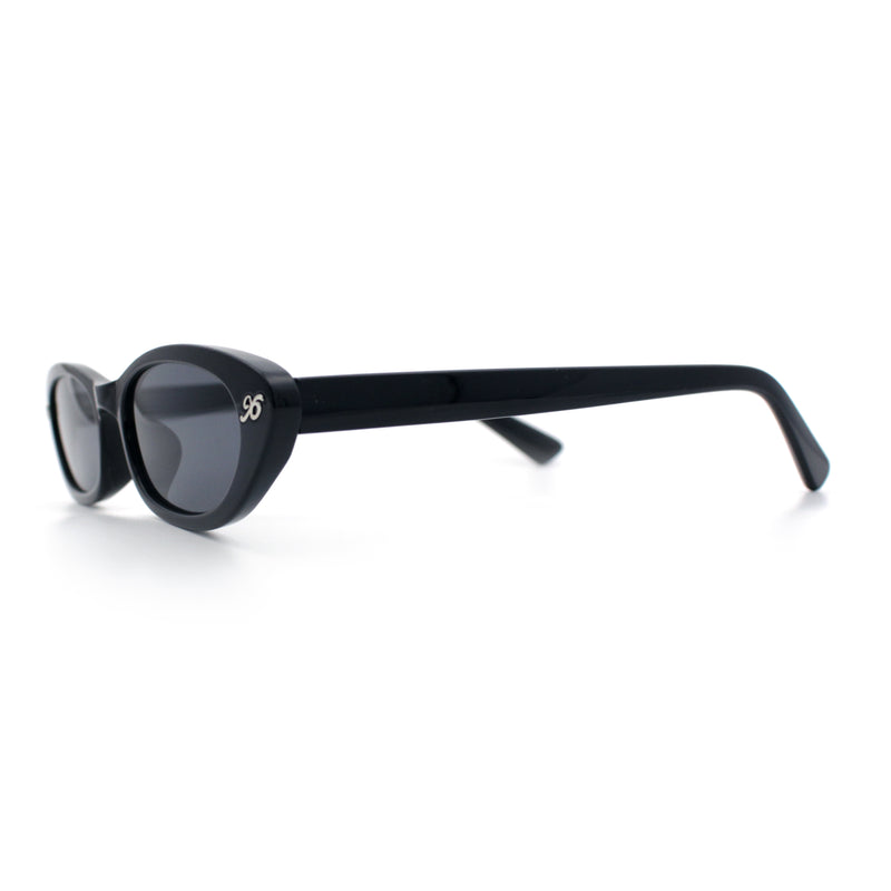 Womens Vintage Vibe Narrow Rectangle Cat Eye Plastic Sunglasses
