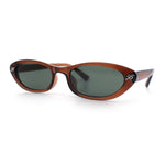 Womens Vintage Vibe Narrow Rectangle Cat Eye Plastic Sunglasses