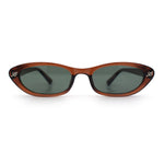 Womens Vintage Vibe Narrow Rectangle Cat Eye Plastic Sunglasses