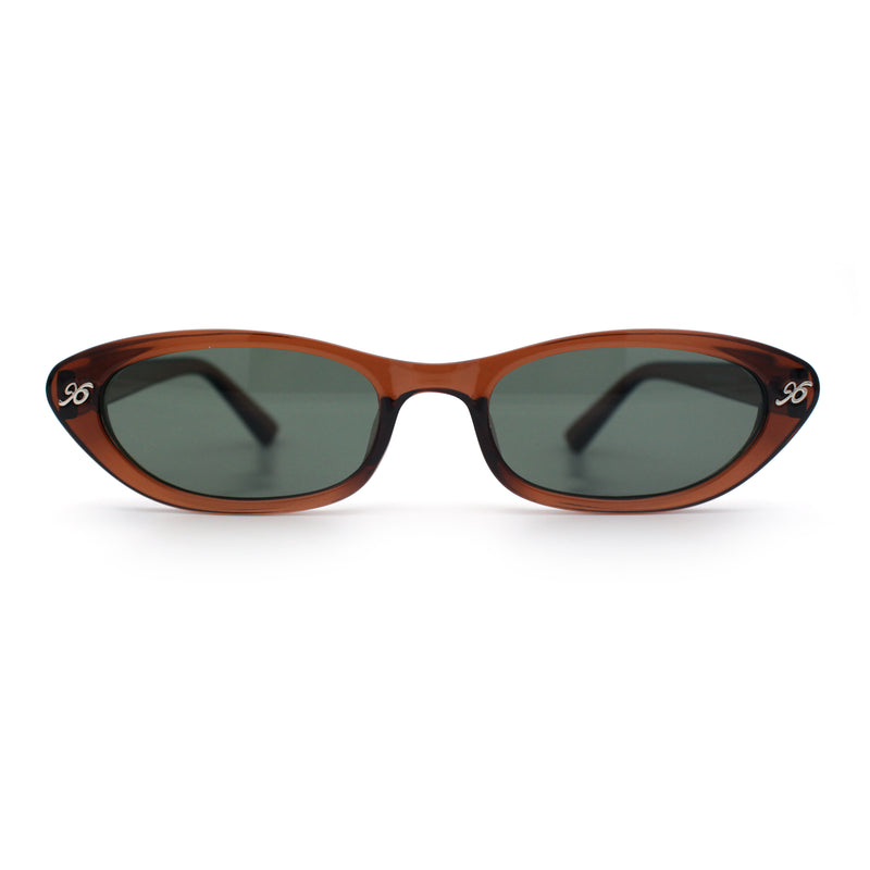Womens Vintage Vibe Narrow Rectangle Cat Eye Plastic Sunglasses