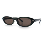 Womens Vintage Vibe Narrow Rectangle Cat Eye Plastic Sunglasses