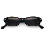 Womens Vintage Vibe Narrow Rectangle Cat Eye Plastic Sunglasses