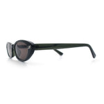 Womens Vintage Vibe Narrow Rectangle Cat Eye Plastic Sunglasses