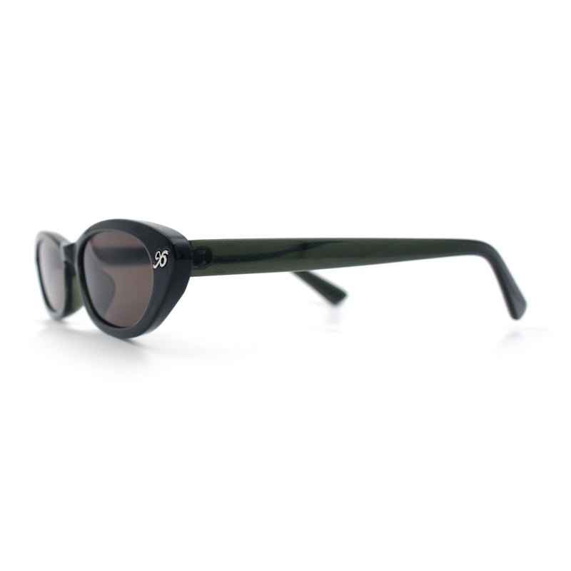 Womens Vintage Vibe Narrow Rectangle Cat Eye Plastic Sunglasses