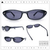 Womens Vintage Vibe Narrow Rectangle Cat Eye Plastic Sunglasses