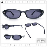 Womens Vintage Vibe Narrow Rectangle Cat Eye Plastic Sunglasses