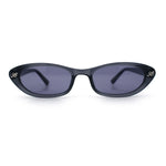 Womens Vintage Vibe Narrow Rectangle Cat Eye Plastic Sunglasses