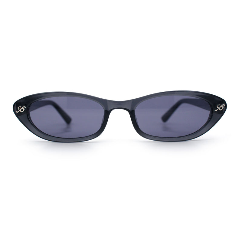 Womens Vintage Vibe Narrow Rectangle Cat Eye Plastic Sunglasses