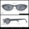 Womens Vintage Vibe Narrow Rectangle Cat Eye Plastic Sunglasses
