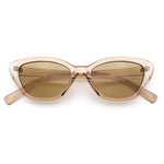 Womens Retro Classic Minimal Mod Thick Plastic Cat Eye Sunglasses